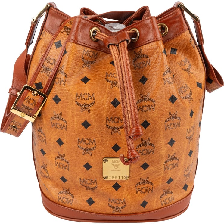 MCM MCM Monogram Visetos  Drawstring Bucket Crossbody Bag