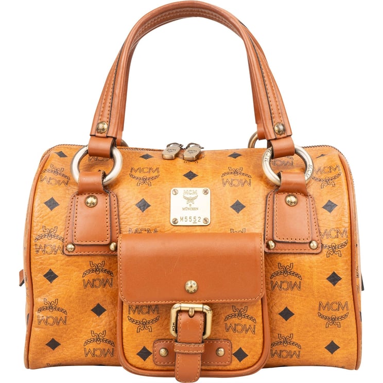 MCM MCM Monogram Visetos Boston Pocket Handbag