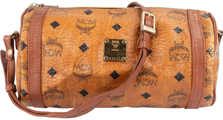 MCM MCM Monogram Visetos Cylinder Boston Crossbody Bag