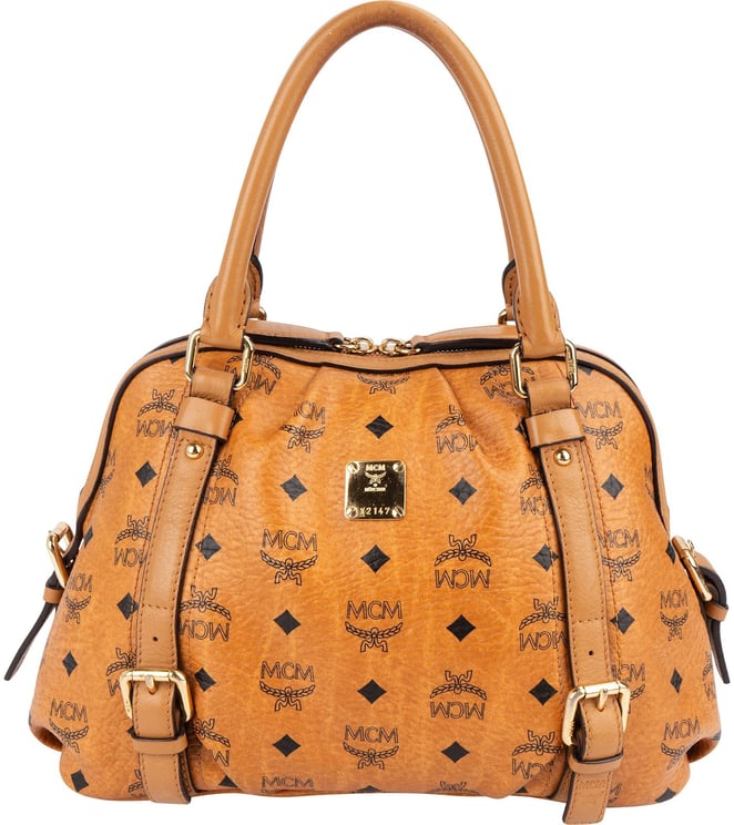 MCM MCM Monogram Visetos Ella Boston Handbag