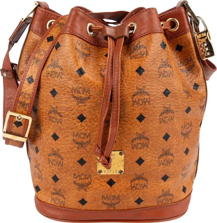 MCM MCM Monogram Visetos Drawstring Bucket Crossbody Bag