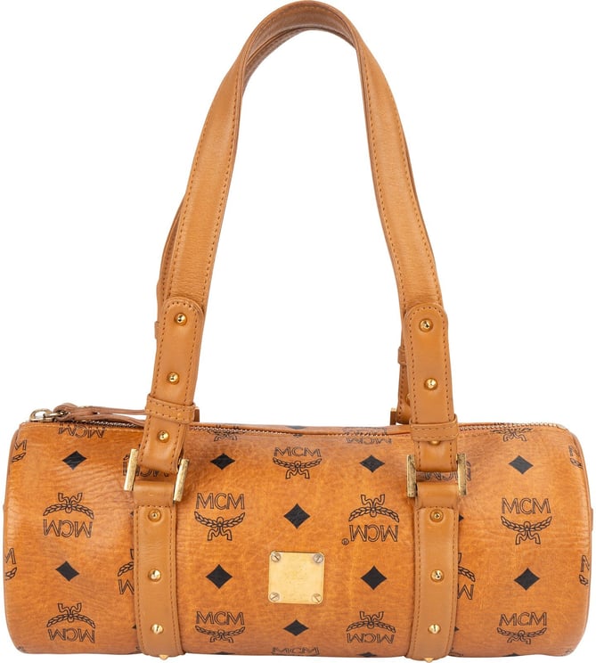 MCM MCM Monogram Visetos Cylinder Boston Handbag