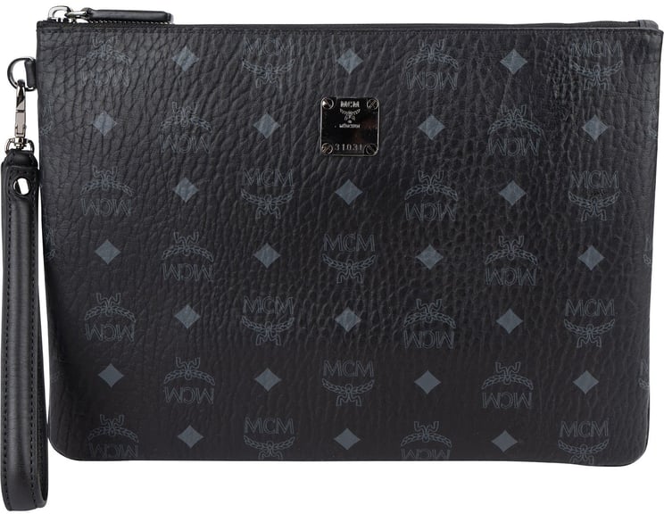 MCM MCM Black Monogram Visetos Clutch