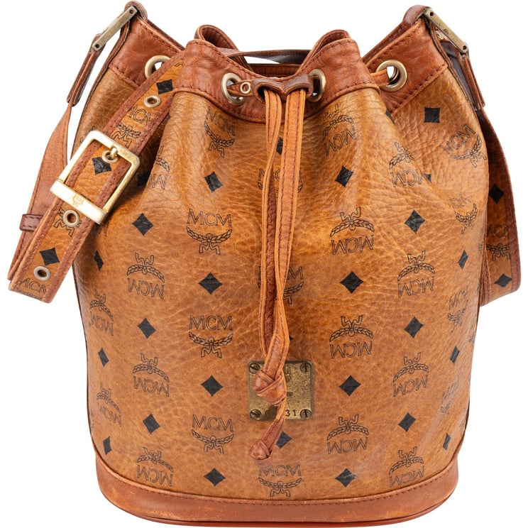 MCM MCM Monogram Visetos Drawstring Bucket Crossbody Bag
