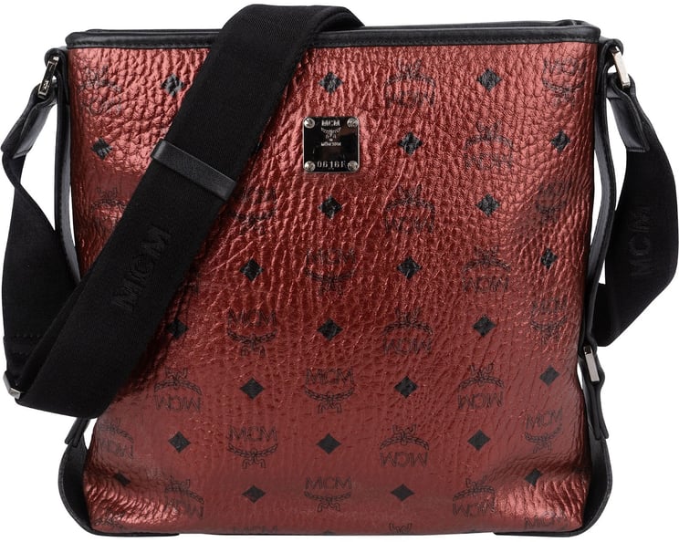 MCM MCM Monogram Metallic Visetos Messenger Crossbody Bag