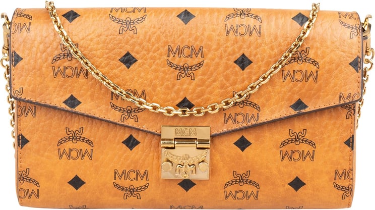 MCM MCM Monogram Visetos Patricia Wallet Oh Chain Crossbody Bag