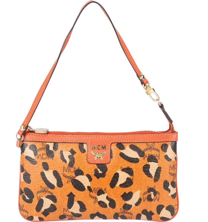 MCM MCM Monogram Visetos Leopard Print Pochette Handbag