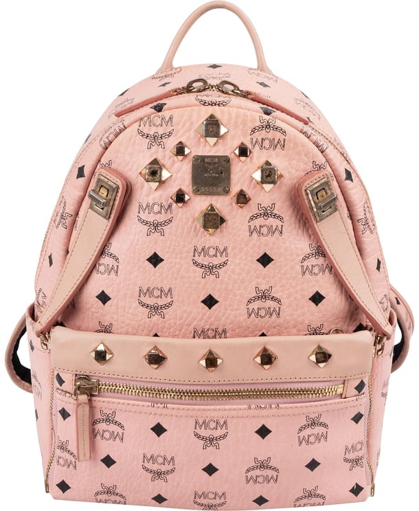 MCM MCM Visetos Monogram Stark Studded 2 in 1 Mini Backpack