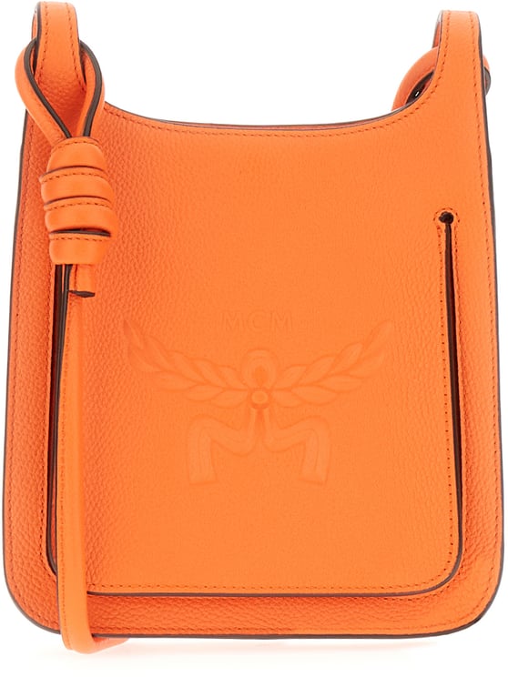 MCM Mcm Orange leather mini Hummel crossbody bag