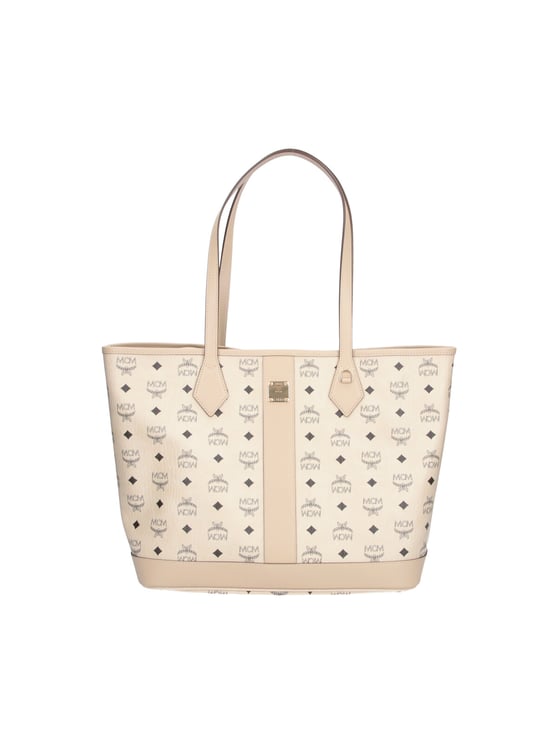 MCM Beige Liz Visetos Fabric Tote Bag