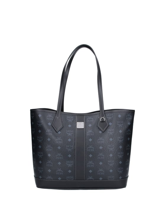 MCM Black Liz Visetos Fabric Tote Bag