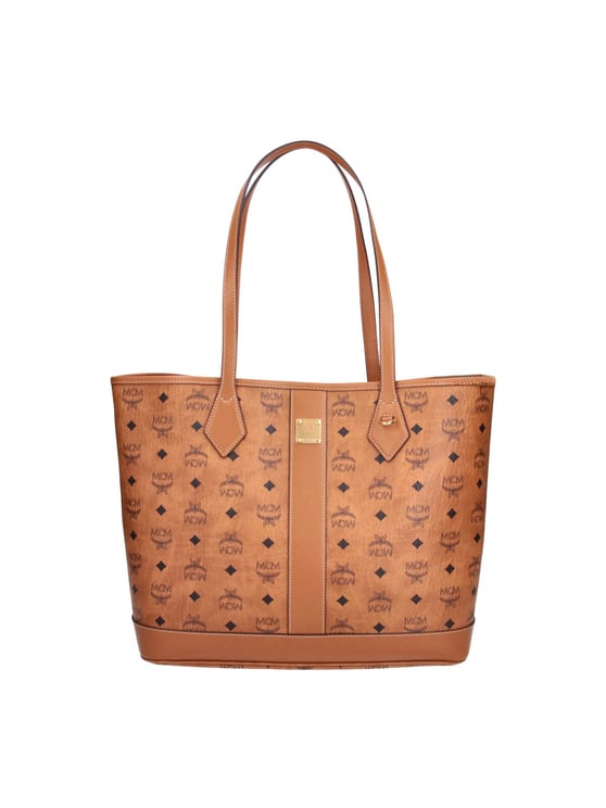 MCM Brown Liz Visetos Leather Tote Bag