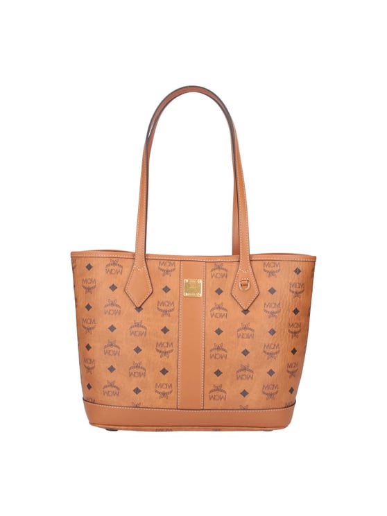 MCM Brown Liz Visetos Fabric Tote Bag