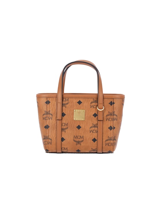 MCM Brown Toni Visetos Canvas Tote Bag