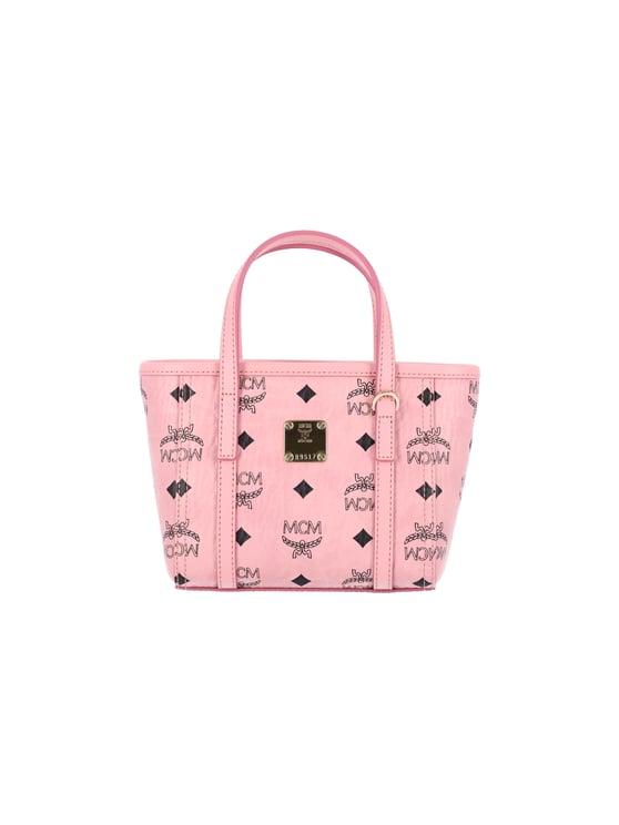 MCM Pink Toni Visetos Canvas Tote Bag