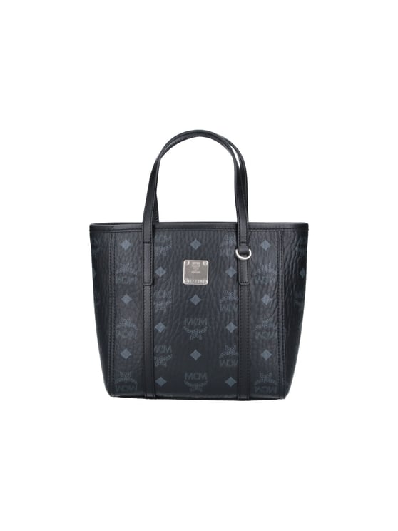 MCM Black Toni Mini Visetos Fabric Tote Bag