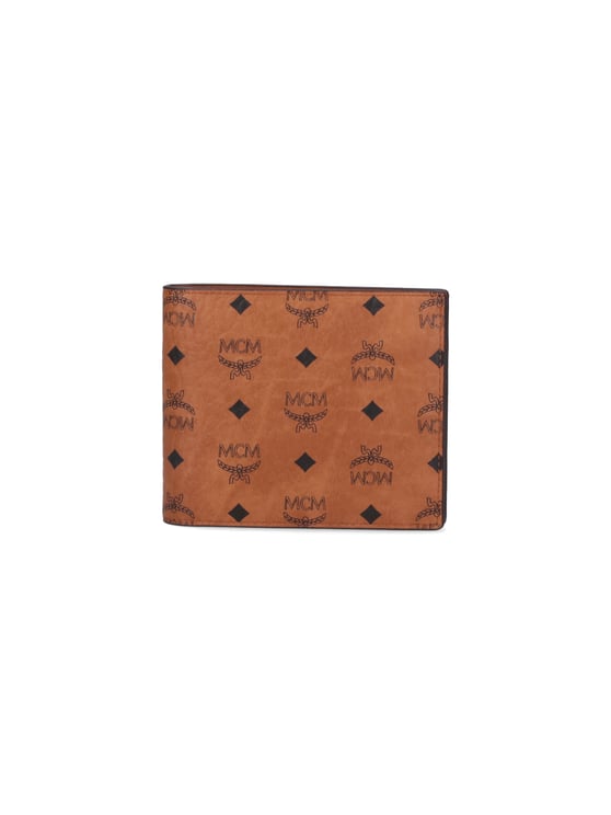 MCM Brown Visetos Canvas Bi-Fold Wallet
