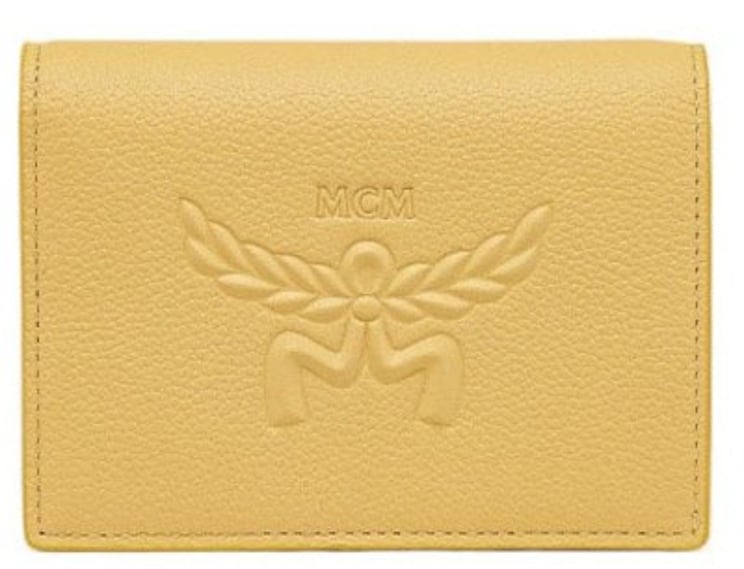 MCM Embossed Leather Wallet With Noble Wreath Motif