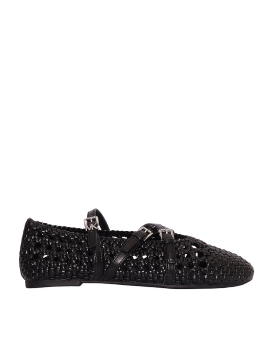 Michael Kors Pointed Toe Strappy Woven Ballet Flats