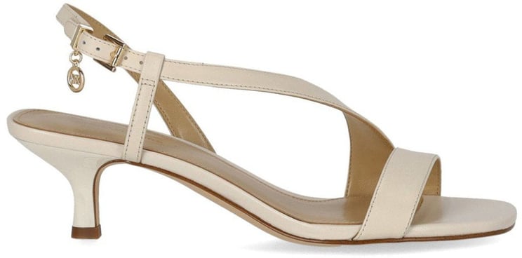 Michael Kors MICHAEL KORS JAIDA KITTEN LIGHT CREAM HEELED SANDAL