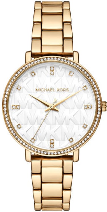 Michael Kors Mickael Kors Horloge MK4919 Pyper Staal met Geelgouden Plating en Witte Wijzerplaat 38mm