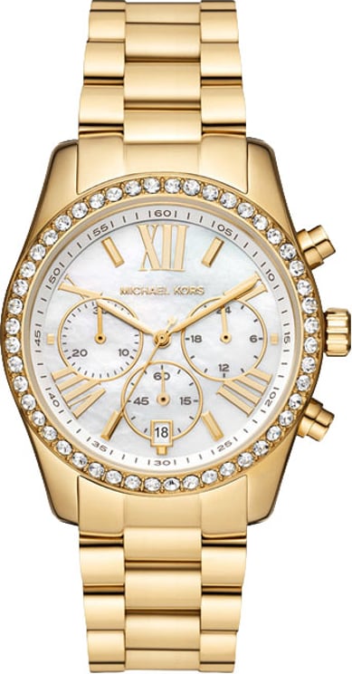 Michael Kors Michael Kors Horloge MK4982 Lexington Staal met Geelgouden Plating Quartz 100m Waterdicht met Zirkonia 33mm
