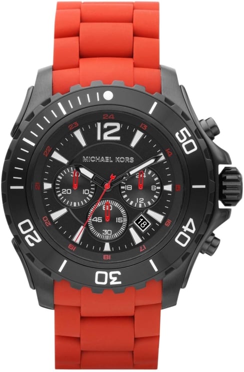 Michael Kors Michael Kors MK8212 Staal Zwart/Rood Herenhorloge 46-52mm