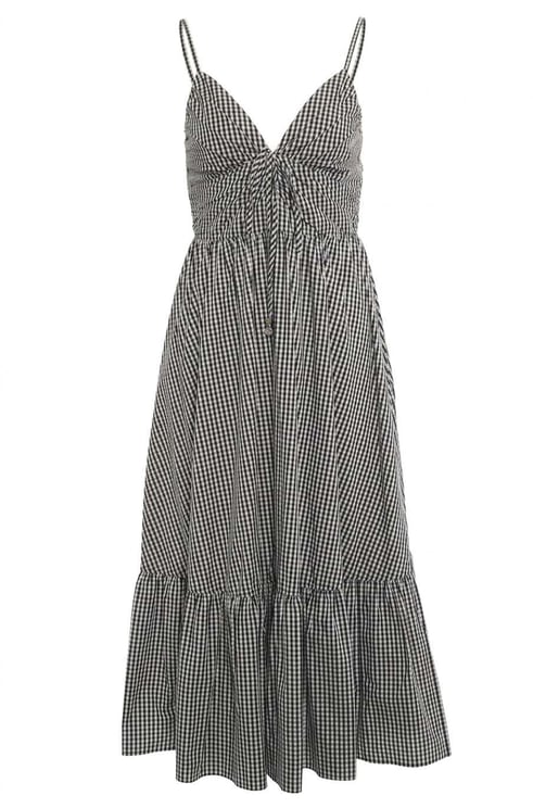 Michael Kors Cotton midi dress with gingham pattern