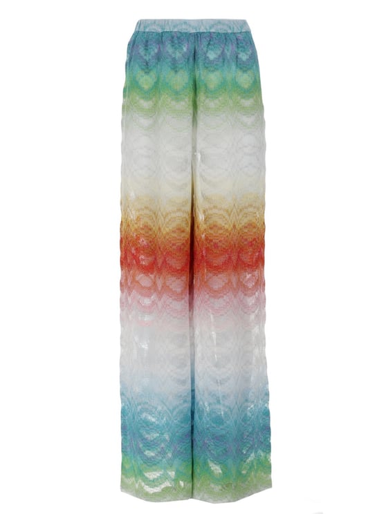 Missoni Gradient Rainbow Wave Viscose Trousers Pants