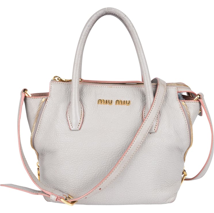 Miu Miu Miu Miu Vitello Leather Madras Handbag