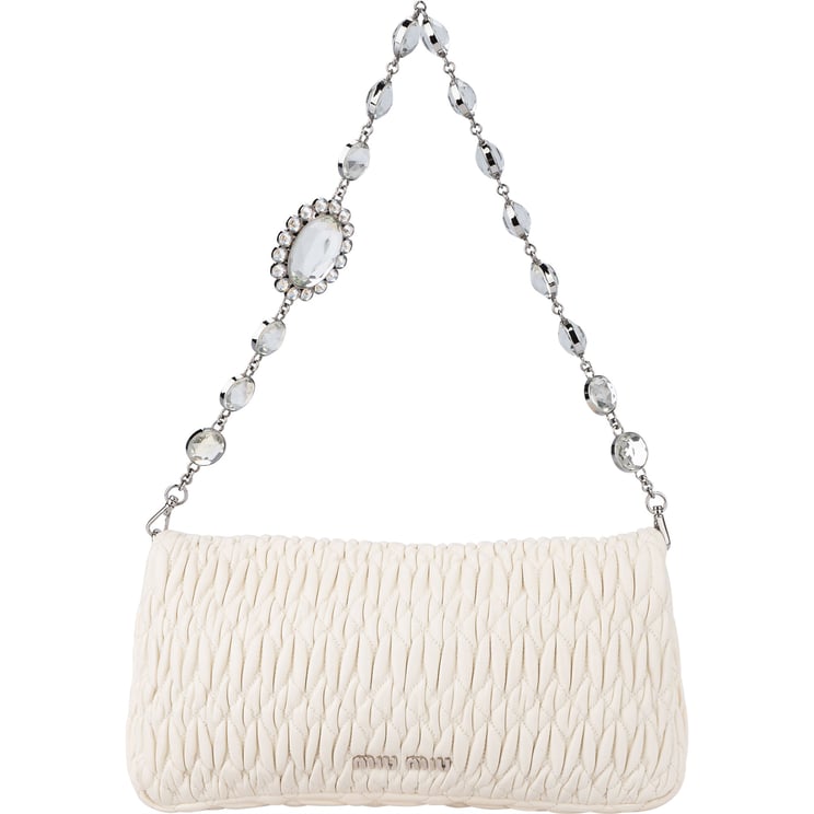 Miu Miu Miu Miu Quilted Leather Crystal Shoulder Bag