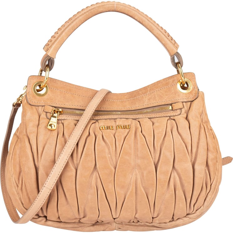 Miu Miu Miu Miu Matelassé Nappa Leather Hobo Handbag
