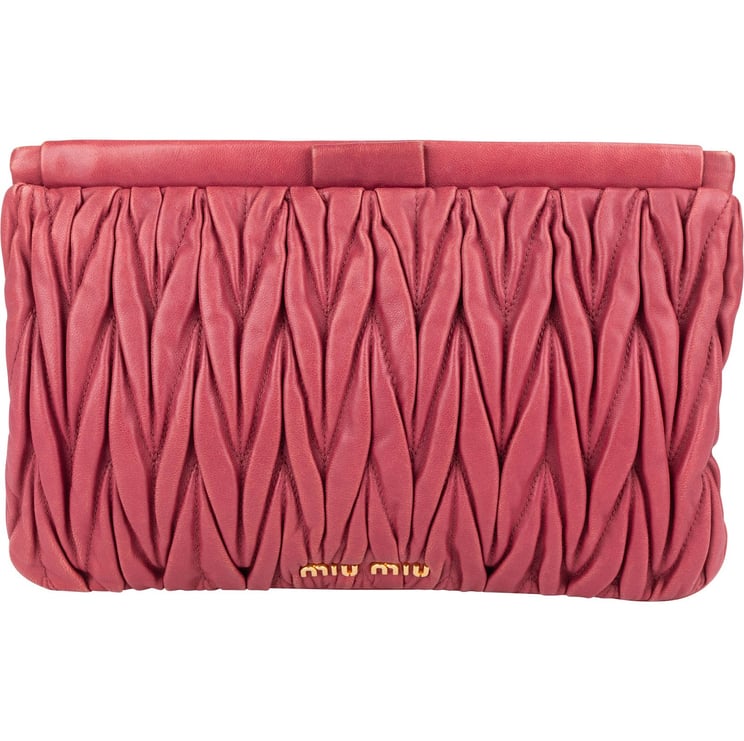 Miu Miu Miu Miu Matelassé Nappa Leather Clutch Bag