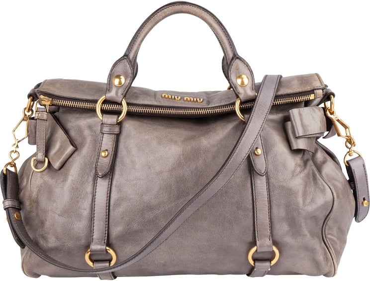 Miu Miu Miu Miu Vitello Lux Leather City Handbag