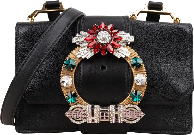 Miu Miu Miu Miu Madras Crystal Leather Crossbody Bag