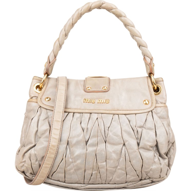 Miu Miu Miu Miu Quilted Vitello Leather Small City Handbag