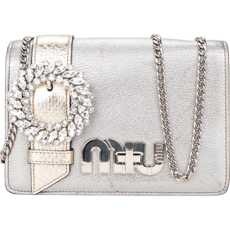 Miu Miu Miu Miu Silver Cromo Crossbody Flap Bag