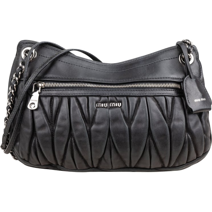 Miu Miu Miu Miu Matelassé Leather Hobo Crossbody Bag