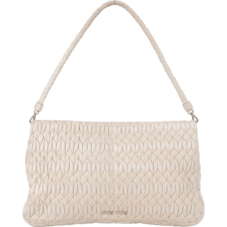 Miu Miu Miu Miu Quilted Leather Crystal Shoulder Flap Bag