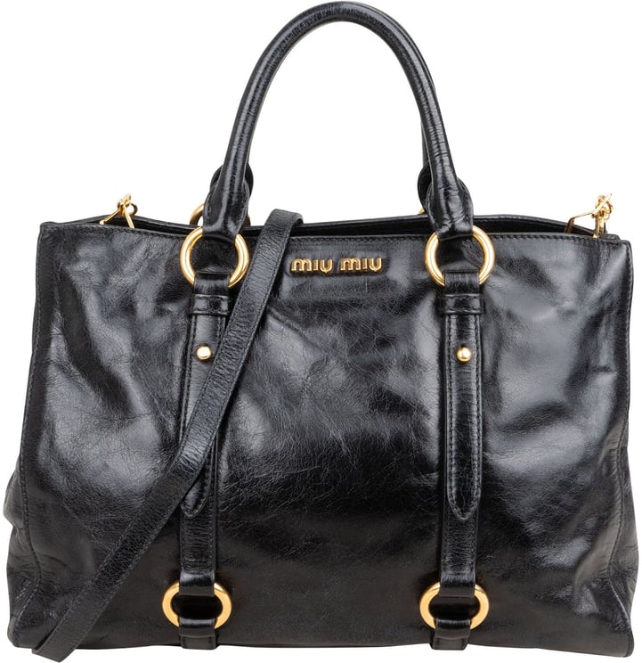 Miu Miu Miu Miu Vitello Lux Leather City Handbag