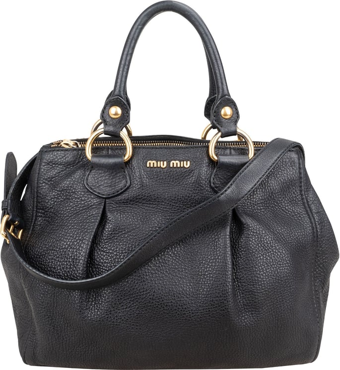 Miu Miu Miu Miu Vitello Daino Leather Tote Hobo Handbag