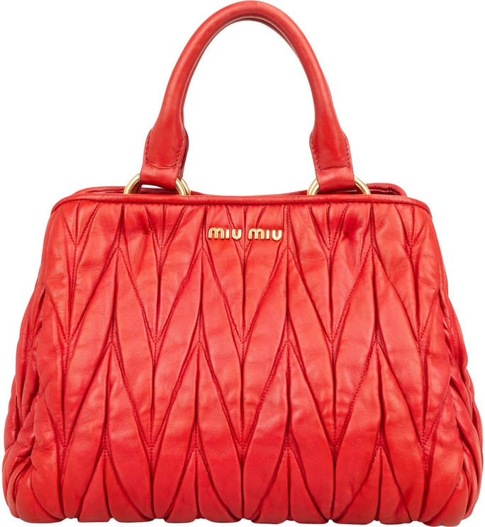 Miu Miu Miu Miu Matelassé Nappa Leather Small Top Handle Handbag