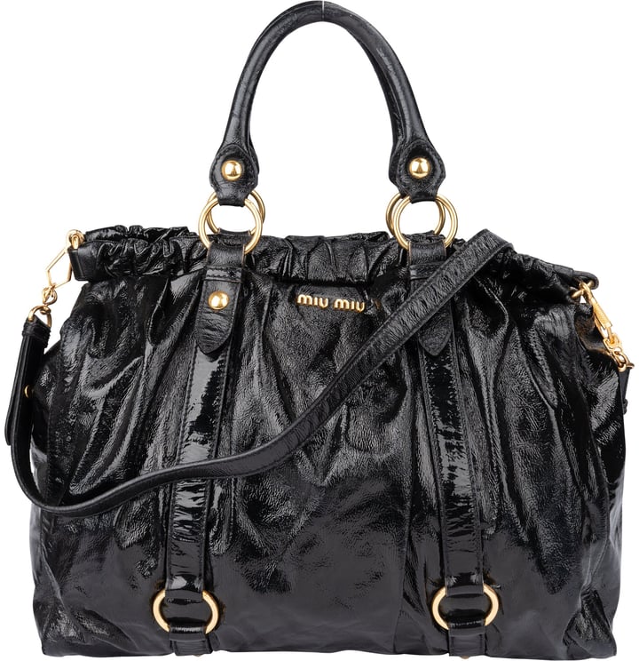 Miu Miu Miu Miu Black Patent Leather City Handbag