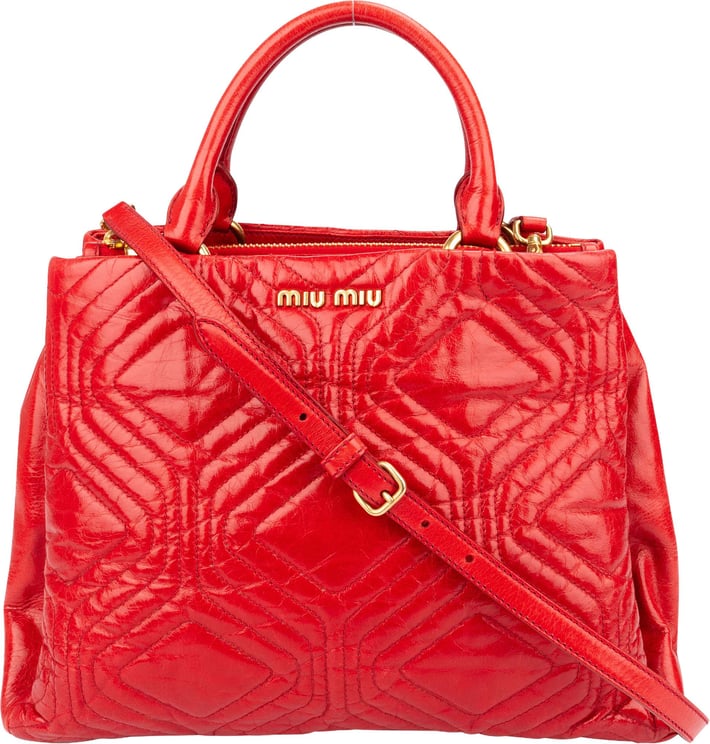 Miu Miu Miu Miu Quilted Leather City Handbag
