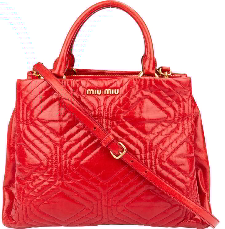 Miu Miu Miu Miu Quilted Leather City Handbag