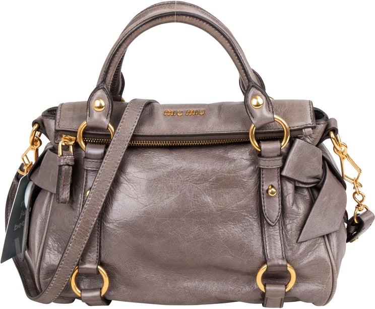 Miu Miu Miu Miu Grey Leather City Handbag