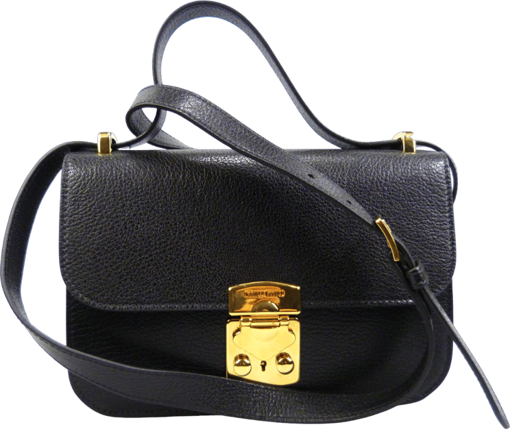 Miu Miu Shoulder Bag in Pelle Martellata Nera