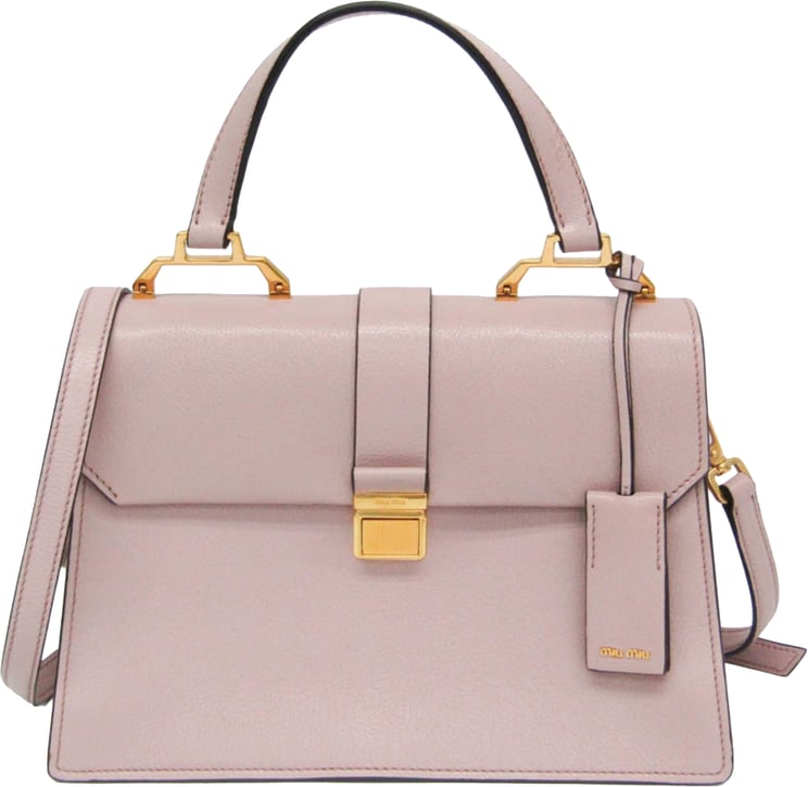 Miu Miu Miu Miu Madras Convertible Compartment Top Handle Leather Medium