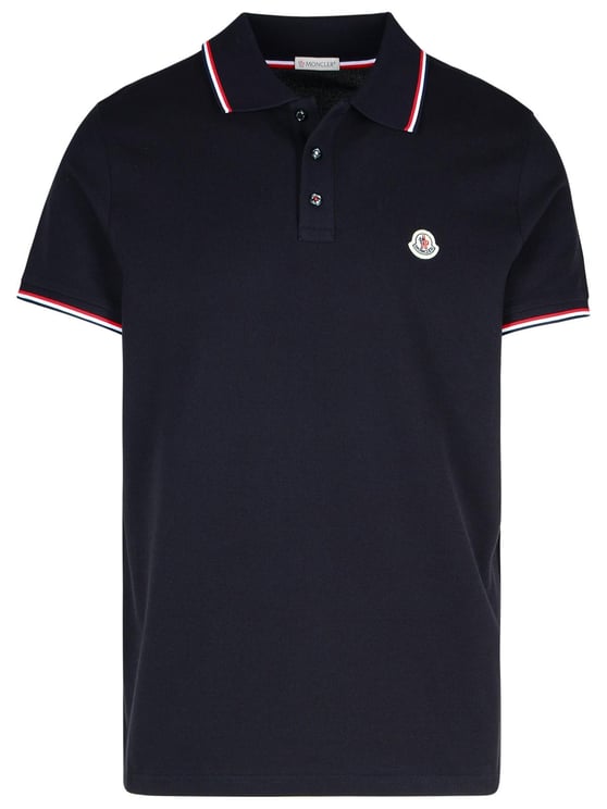 Moncler Navy Cotton Polo Shirt