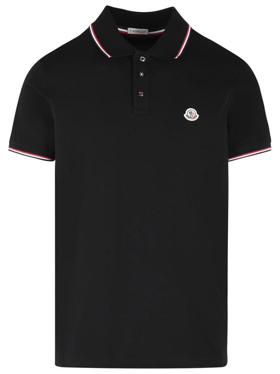 Moncler Black Cotton Polo Shirt